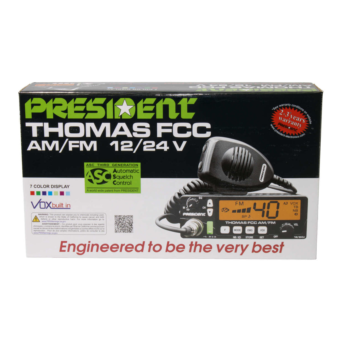 President Thomas FCC AM FM CB Radio - the First FM mode CB Radio