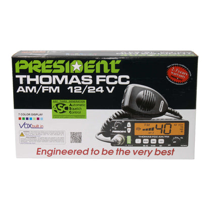 President Thomas FCC AM FM CB Radio - the First FM mode CB Radio