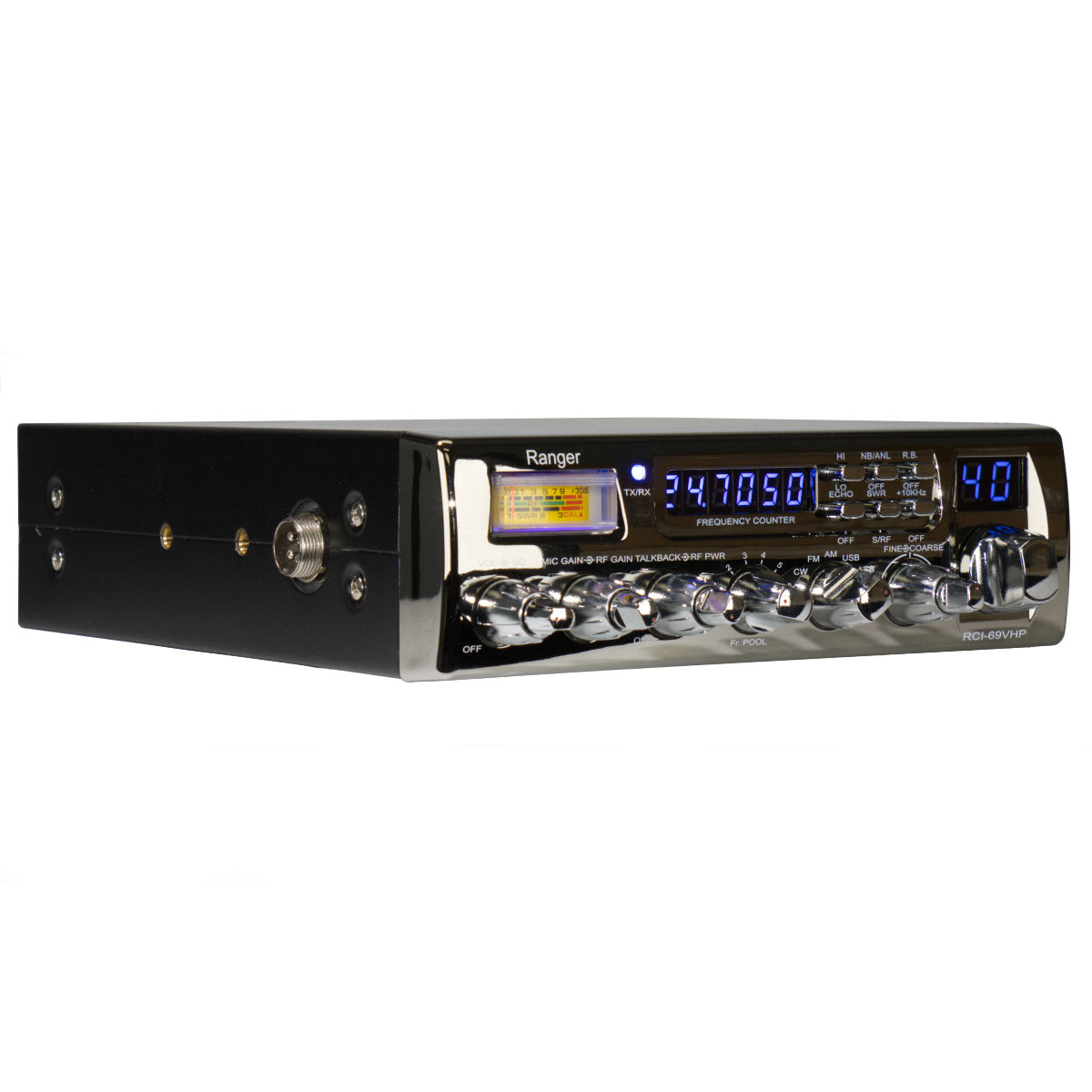 Ranger RCI-69VHP 10 Meter Radio w Single SideBand and Chrome Faceplate